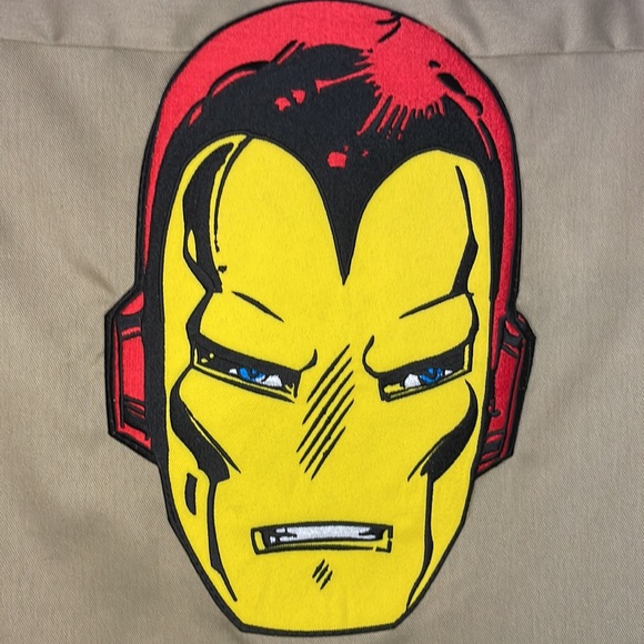 Custom made Iron Man Stark industries Dickies shirt khaki boys S-8 - Picture 6 of 8